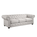 Corvus Aleksis Tufted Chesterfield 3-Seat Sofa with Elegant Rolled Arms