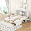 Nestfair White Queen-Sized Murphy Bed with Drawer and Shelves - Mobile Design