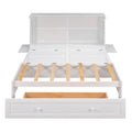 Nestfair White Queen-Sized Murphy Bed with Drawer and Shelves - Mobile Design