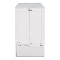 Nestfair White Queen-Sized Murphy Bed with Drawer and Shelves - Mobile Design
