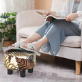 Adeco Modern Velvet Round Ottoman Footrest Stool with Padded Seat