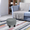 Adeco Modern Velvet Round Ottoman Footrest Stool with Padded Seat