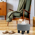 Adeco Modern Velvet Round Ottoman Footrest Stool with Padded Seat