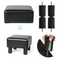 Adeco Faux Leather Footrest Ottoman with Plush Upholstery