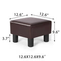Adeco Faux Leather Footrest Ottoman with Plush Upholstery