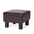 Adeco Faux Leather Footrest Ottoman with Plush Upholstery