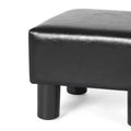 Adeco Faux Leather Footrest Ottoman with Plush Upholstery