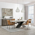Modern Dining Table with Concrete Top and X Shape Base