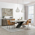 Modern Dining Table with Concrete Top and X Shape Base
