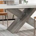 Modern Dining Table with Concrete Top and X Shape Base