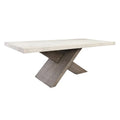Modern Dining Table with Concrete Top and X Shape Base