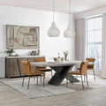 Modern Dining Table with Concrete Top and X Shape Base