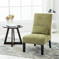 Porch & Den Vista Armless Chenille Accent Chair with Kidney Pillow