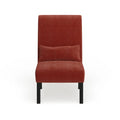 Porch & Den Vista Armless Chenille Accent Chair with Kidney Pillow