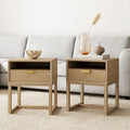 Nathan James Luke Wooden End Table with Storage Drawer and Open Cubby