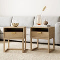 Nathan James Luke Wooden End Table with Storage Drawer and Open Cubby