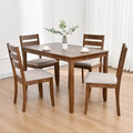 Set of 4 Slat Back Wooden Dining Chairs
