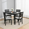 Set of 4 Slat Back Wooden Dining Chairs