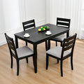 Set of 4 Slat Back Wooden Dining Chairs