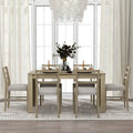 Nestfair 7-Piece Wooden Dining Set: Table with 6 Chairs and 2 Storage Drawers