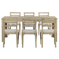 Nestfair 7-Piece Wooden Dining Set: Table with 6 Chairs and 2 Storage Drawers