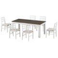 Nestfair 7-Piece Wooden Dining Set: Table with 6 Chairs and 2 Storage Drawers