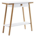 Leick Home Empiria Wooden Console Table with Drawer and Metal Frame
