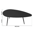 Unique Oval Coffee Table for Small Spaces - Dimensions: 22.2D x 42.5W x 17.1H