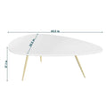 Unique Oval Coffee Table for Small Spaces - Dimensions: 22.2D x 42.5W x 17.1H