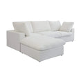 Sectional Couch with L-Shaped Design and Linen Upholstery, Featuring Multiple Cushions
