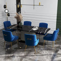 SEYNAR Set of 6 Modern Glam Boucle Velvet Dining or Vanity Chairs with Rear Handle