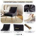 SEYNAR Set of 6 Modern Glam Boucle Velvet Dining or Vanity Chairs with Rear Handle