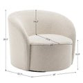 Set of 2 KINWELL 34-Inch Wide Upholstered Swivel Barrel Chairs