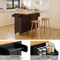 Solid Wood Top Kitchen Island Cart with Locking Wheels