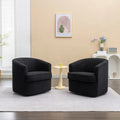 SEYNAR Contemporary Boucle Upholstered 360° Swivel Accent Chairs - Set of 2