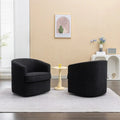 SEYNAR Contemporary Boucle Upholstered 360° Swivel Accent Chairs - Set of 2