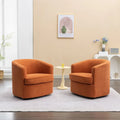 SEYNAR Contemporary Boucle Upholstered 360° Swivel Accent Chairs - Set of 2