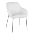 Set of 2 Silver Orchid Galotti Chrome Upholstered Dining Chairs