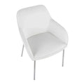 Set of 2 Silver Orchid Galotti Chrome Upholstered Dining Chairs