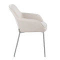Set of 2 Silver Orchid Galotti Chrome Upholstered Dining Chairs