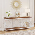 70.9-Inch Industrial Sofa Console Table with Open Storage Shelf - Extra Long Narrow Entry Table for Behind Couch