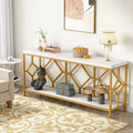 70.9-Inch Industrial Sofa Console Table with Open Storage Shelf - Extra Long Narrow Entry Table for Behind Couch