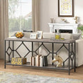 70.9-Inch Industrial Sofa Console Table with Open Storage Shelf - Extra Long Narrow Entry Table for Behind Couch
