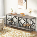 70.9-Inch Industrial Sofa Console Table with Open Storage Shelf - Extra Long Narrow Entry Table for Behind Couch