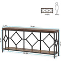 70.9-Inch Industrial Sofa Console Table with Open Storage Shelf - Extra Long Narrow Entry Table for Behind Couch