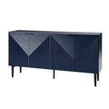 Burkart Contemporary 63-Inch 4-Door Sideboard with Wine Rack and Metal Legs by HULALA HOME