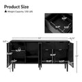 Burkart Contemporary 63-Inch 4-Door Sideboard with Wine Rack and Metal Legs by HULALA HOME