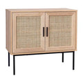 2-Door Rattan Storage Cabinet with Sideboard Design
