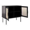 2-Door Rattan Storage Cabinet with Sideboard Design