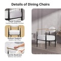 Plush Boucle Dining Chair with Thick Cushion and Elegant Metal Frame for Living Room